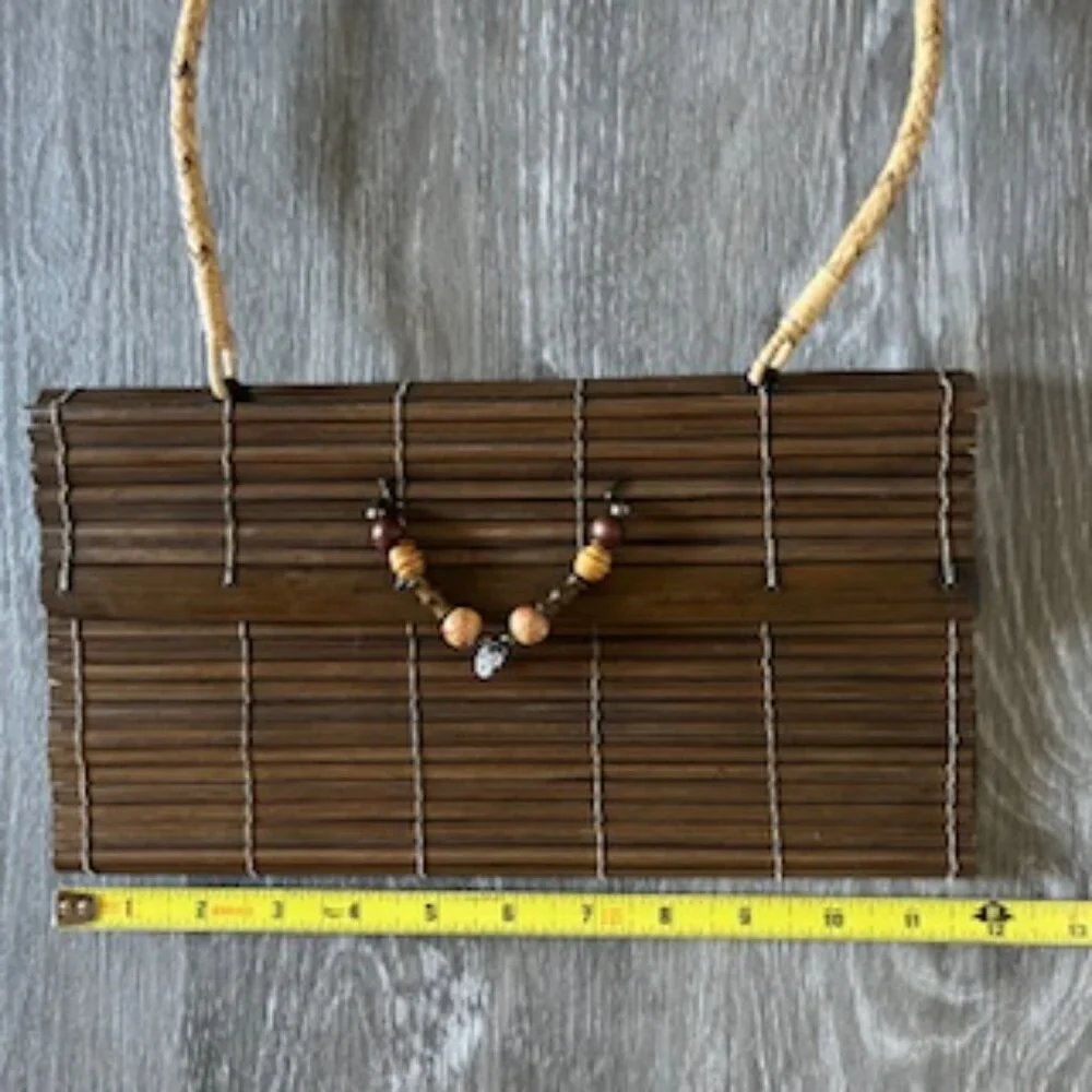 🧡3/15 Natural Bamboo Handbag with Strap